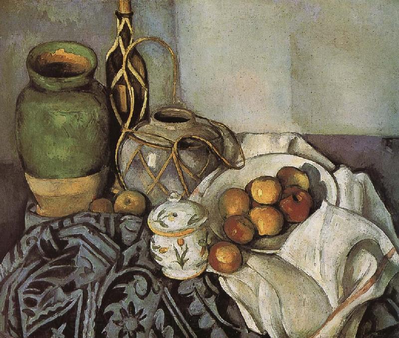 Paul Cezanne bottle of still life of fruit Spain oil painting art